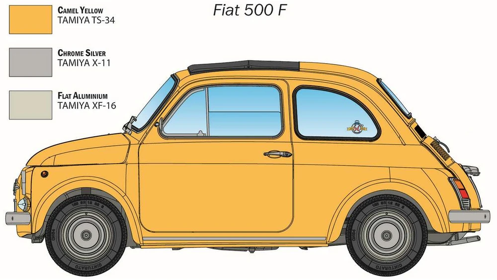 Italeri FIAT 500 F 1/12 patobulinta versija (4715) surenkamas modelis (Atnaujinta)