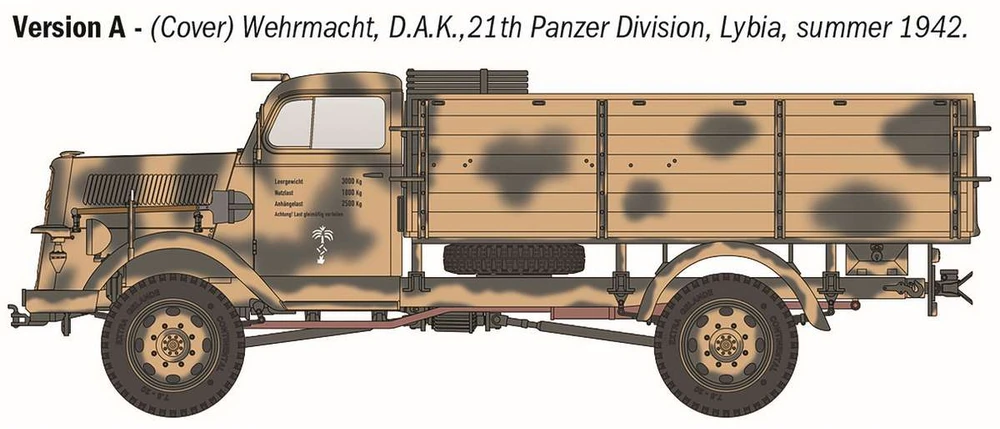 Italeri Opel Blitz Kfz.305 4x4 sunkvežimis 1/35 plastikinis modelis