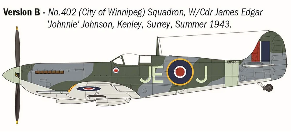 Italeri Supermarine Spitfire Mk. IX Aces 1/48 lėktuvo modelis