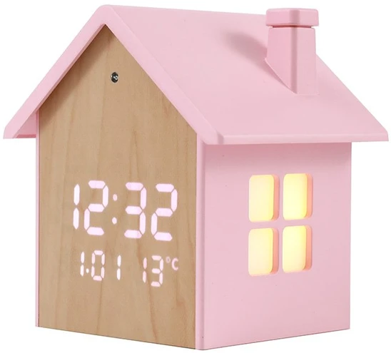 iTotal - Birdhouse žadintuvas - pastelinės rožinės spalvos