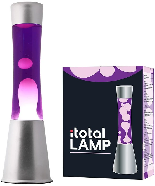 iTotal - Lavos lempa 40 cm - Sidabrinis pagrindas, violetinis skystis ir baltas vaškas (XL1792)