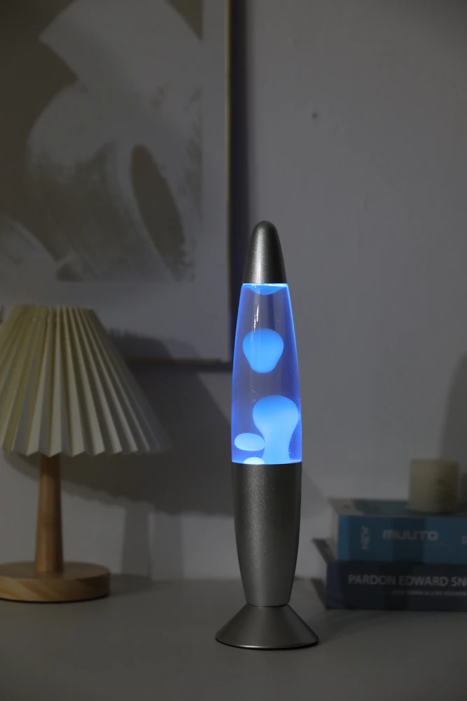 LED Lavos lempa,Itotal, su kintančia spalva, baltu vašku ir juodu pagrindu