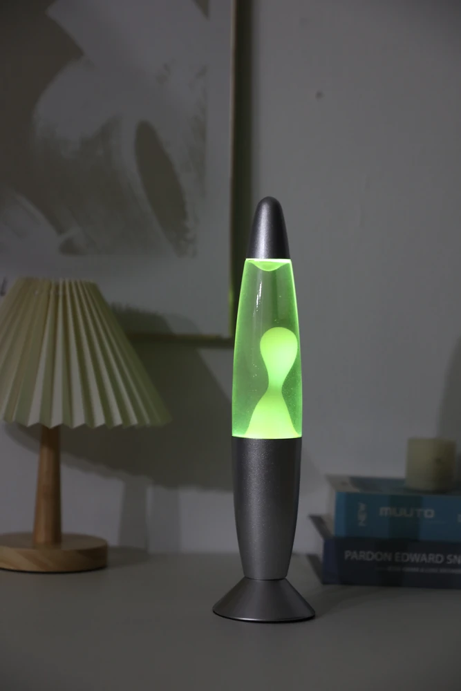 iTotal - spalvą keičianti LED lavos lempa - sidabrinis pagrindas ir baltas vaškas (XL2673)