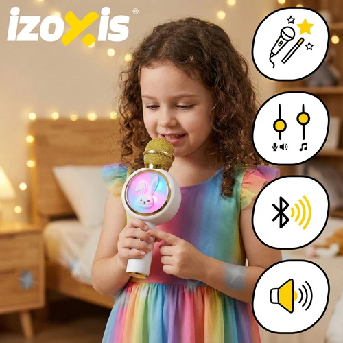 Izoxis 27047 belaidis karaoke mikrofonas Baltas