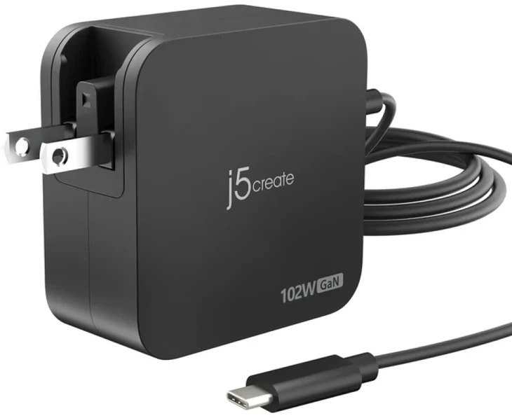 Nezatříděno J5create – 102 W GaN PD USB-C 2 prievadų įkroviklis, keičiami kintamosios srovės kištukai