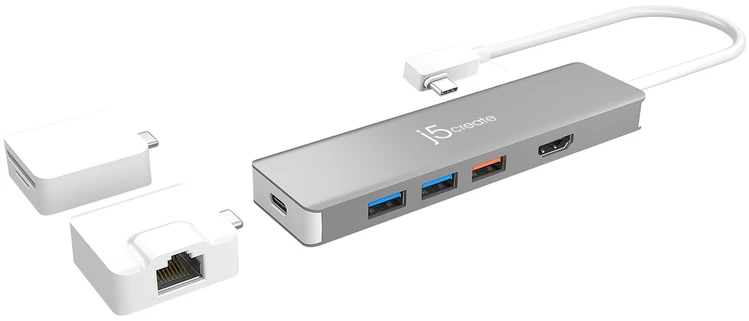 J5create – modulinis USB-C daugiafunkcis adapteris su 2 rinkiniais
