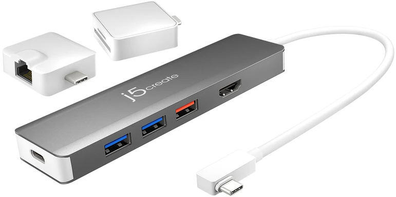 J5create – modulinis USB-C daugiafunkcis adapteris su 2 rinkiniais