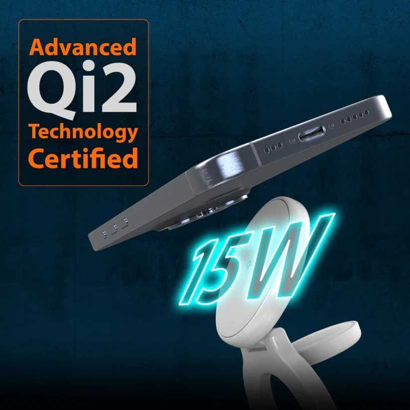 J5create – Qi2 3 viename magnetinė sulankstoma belaidė įkrovimo stotelė