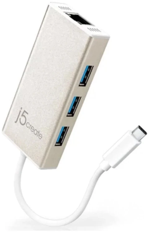 Nezatříděno J5create – USB-C gigabito eterneto ir šakotuvo daugiafunkcis adapteris