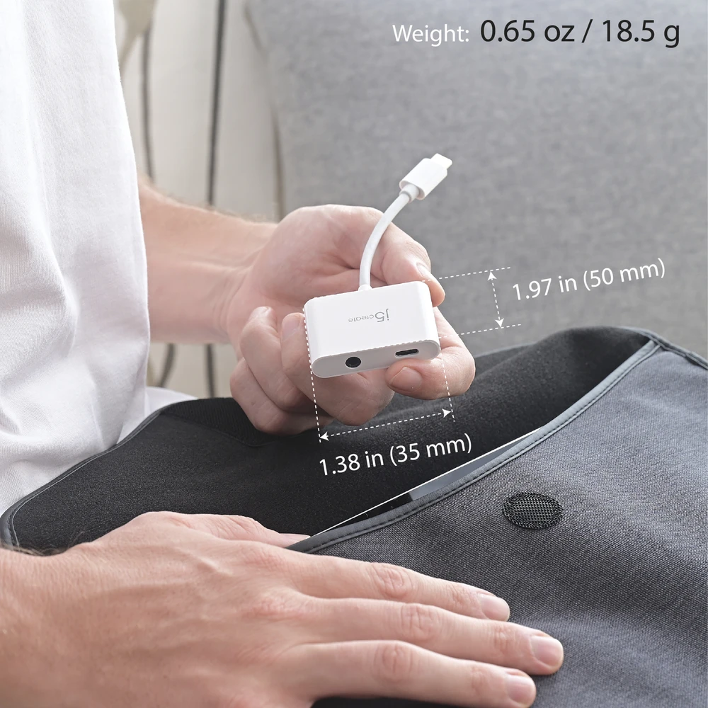 J5create – USB-C į 3,5 mm garso adapteris su maitinimo šaltiniu
