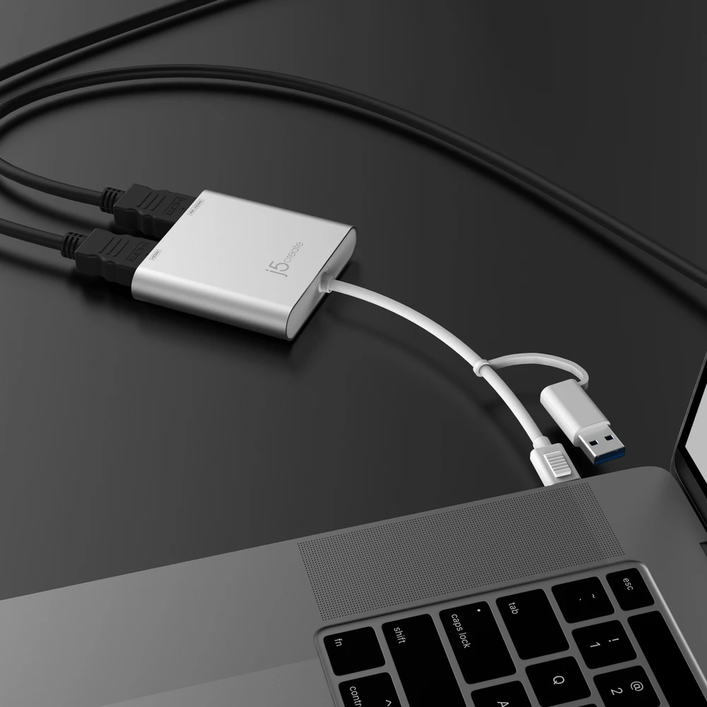 J5create – USB-C į dvigubą HDMI kelių monitorių adapteris