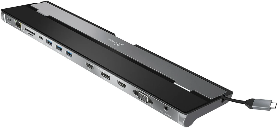 J5create – USB-C trijų ekranų prijungimo stotelė su 100 W PD adapteriu – ES