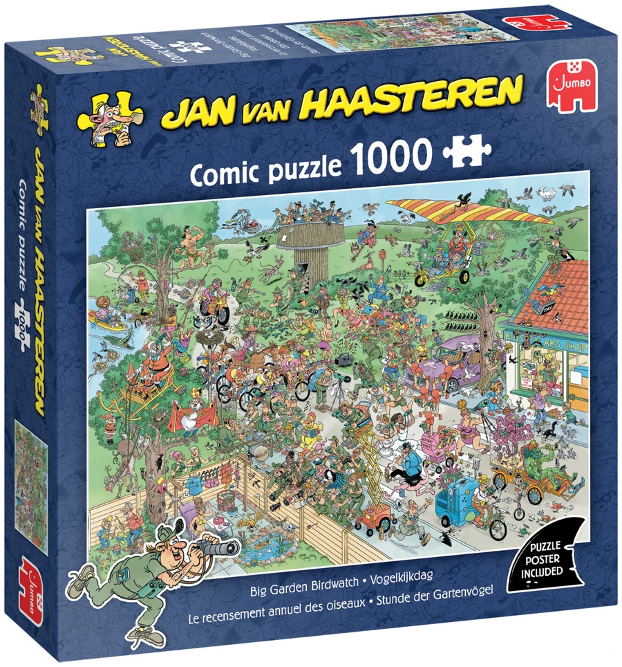 Dėlionė Jan Van Haasteren Janas van Haasterenas – „Big Garden Birdwatch“ (1000 vienetų) (1110100623)