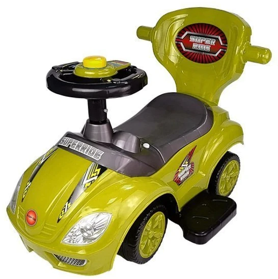 Lean Cars Paspiriama mašinėlė-stumdukas Mega Car 3in1, geltona