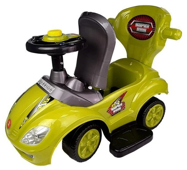 Lean Cars Paspiriama mašinėlė-stumdukas Mega Car 3in1, geltona