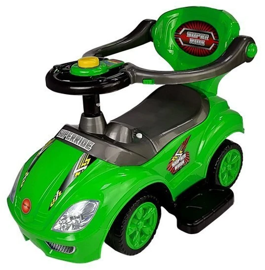 Lean Cars Paspiriama mašinėlė-stumdukas Mega Car 3in1, žalia