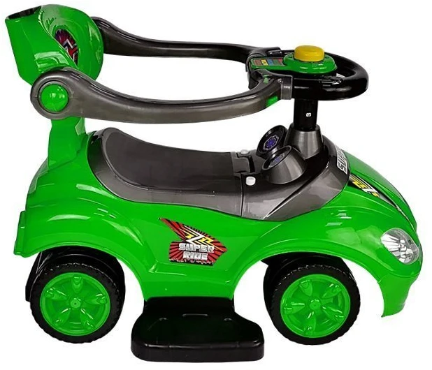 Lean Cars Paspiriama mašinėlė-stumdukas Mega Car 3in1, žalia
