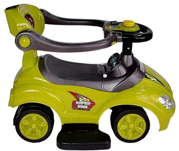 Lean Cars Paspiriama mašinėlė-stumdukas Mega Car 3in1, geltona