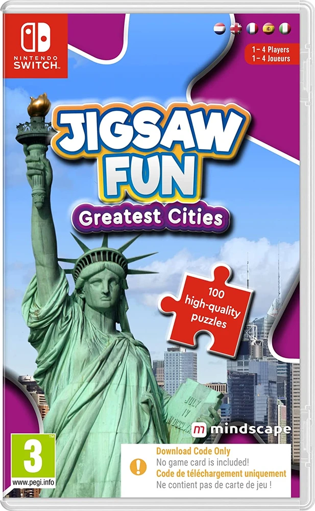 Jigsaw Dėlionės linksmybės: didžiausi miestai (kodas dėžutėje) – „Nintendo Switch“.