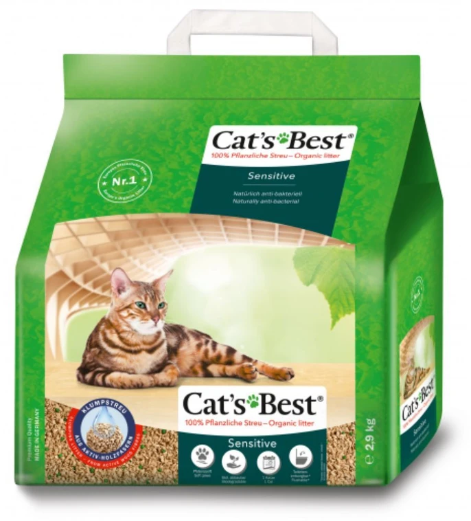 Cat's Best Sensitive Natūralus kačių kraikas iš medienos drožlių, 20 l