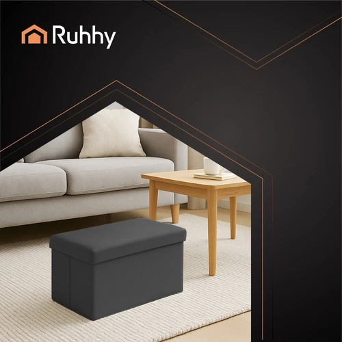 Juodas velvet pouf 60x30x30 cm Ruhhy 25995