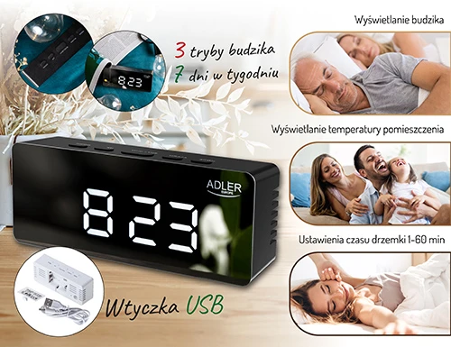 Adler | Žadintuvas | AD 1189B | Signalizacijos funkcija | Juodas