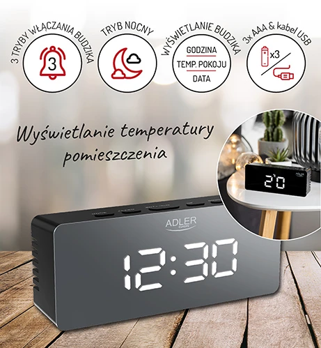 Adler | Žadintuvas | AD 1189B | Signalizacijos funkcija | Juodas