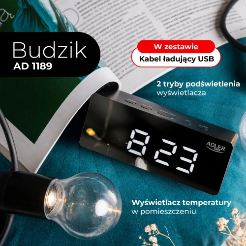 Adler | Žadintuvas | AD 1189B | Signalizacijos funkcija | Juodas