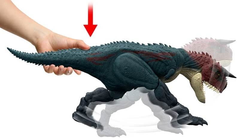 Jurassic World Juros periodo pasaulis – Karnotauras su ginklu (JKG85)