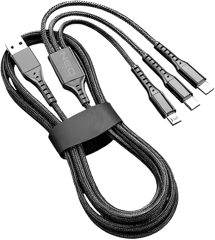 Kabel Trijų jungčių įkrovimo ir duomenų sinchronizavimo laidas, 1,2 m