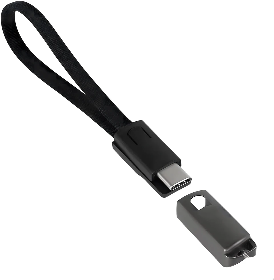 Kabelis Laidinis įkroviklis, raktų pakabukas, duomenų dirželis, USB-C - USB-A, greitas įkrovimas