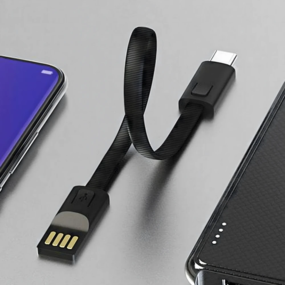 Kabelis Laidinis įkroviklis, raktų pakabukas, duomenų dirželis, USB-C - USB-A, greitas įkrovimas