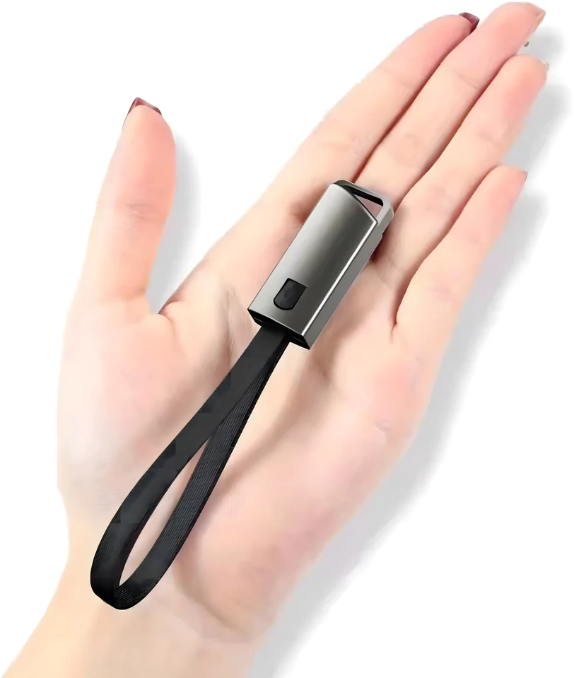 Kabelis Laidinis įkroviklis, raktų pakabukas, duomenų dirželis, USB-C - USB-A, greitas įkrovimas