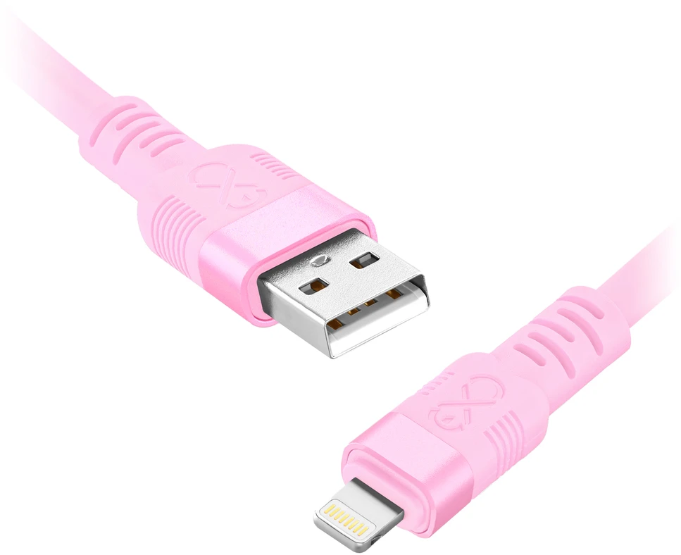 Orno Kabelis USB-A - „Lightning eXc WHIPPY Pro“ laidas, 0,9 m, 12 W, greitas įkrovimas, pastelinių spalvų mišinys