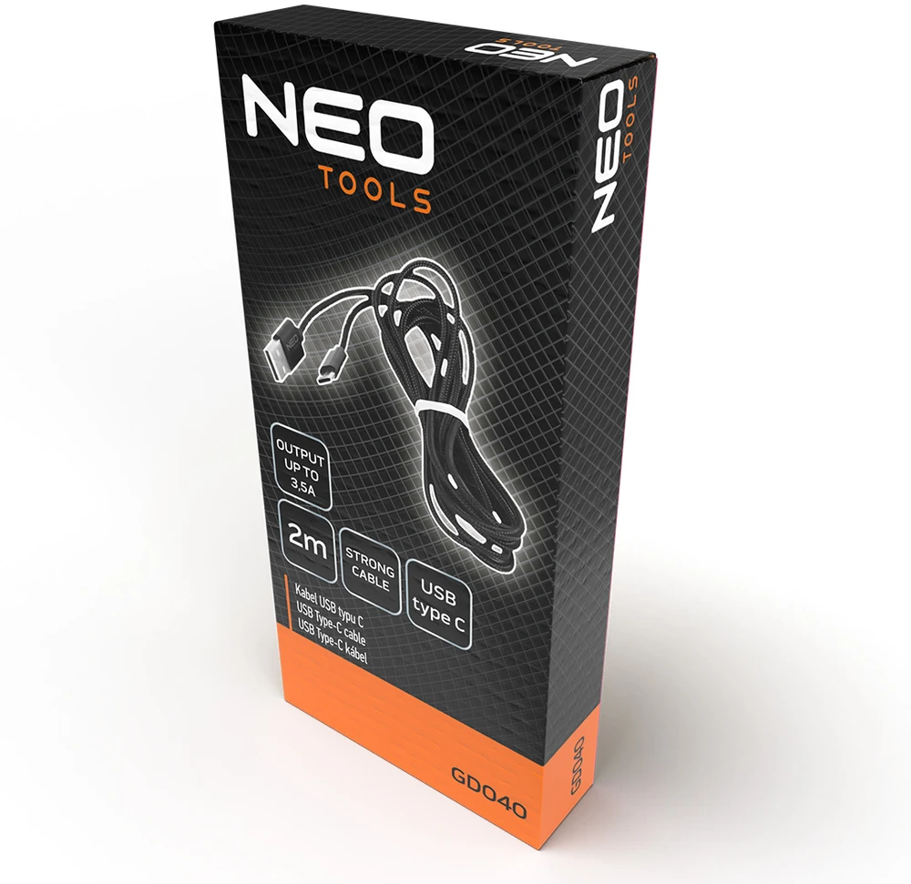 Kabelis USB C tipo laidas, 2 m