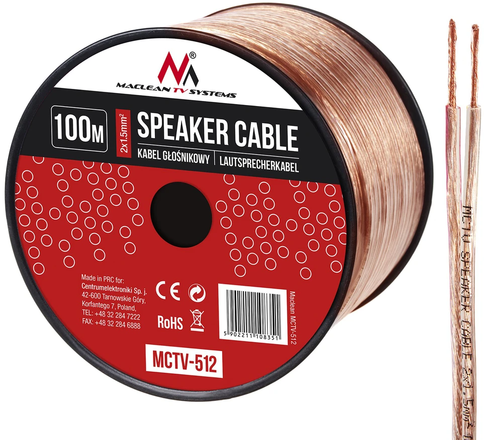 MACLEAN MCTV-512 Maclean MCTV-512 garsiakalbio laidas 100m 2*1.5mm2 / 48*0.20CCA 3,5*7,0mm