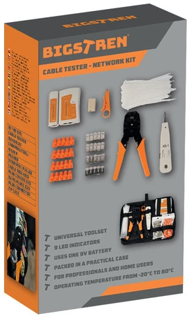 Bigstren Cable Tester - Bigstreen 25834 Network Kit