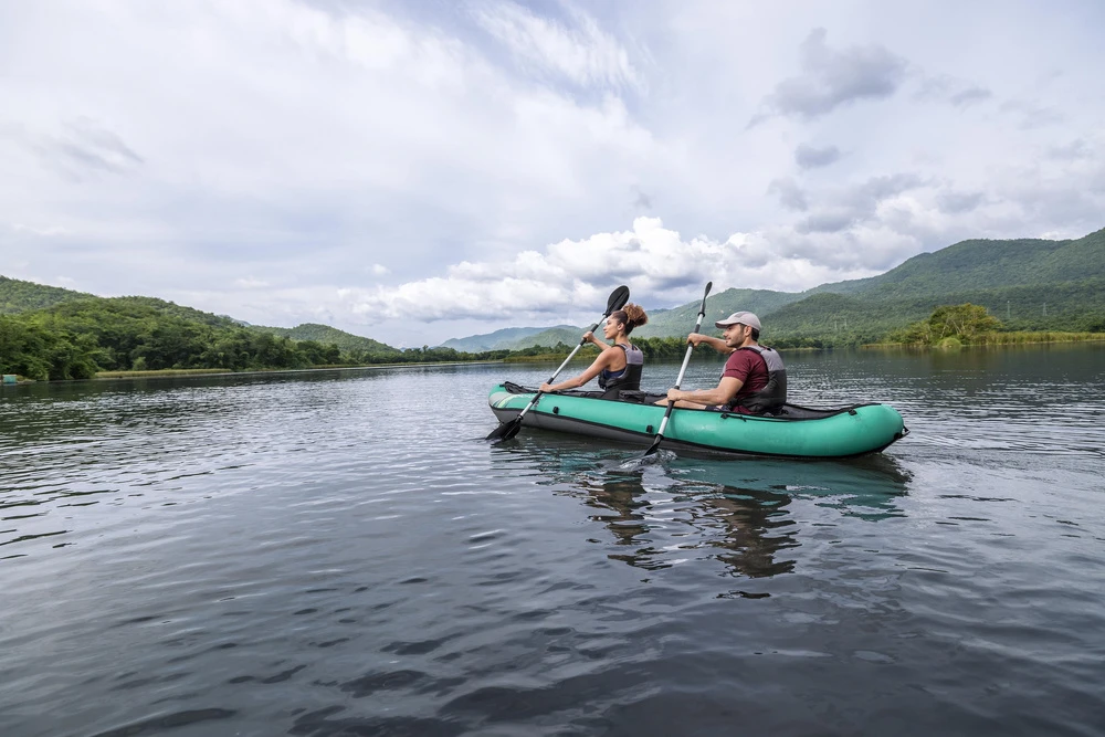 Bestway 2 asmenų kayak Ventura Elite X2 pripučiama valtis Hydro Force irklas 65052