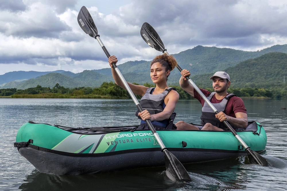 Bestway 2 asmenų kayak Ventura Elite X2 pripučiama valtis Hydro Force irklas 65052