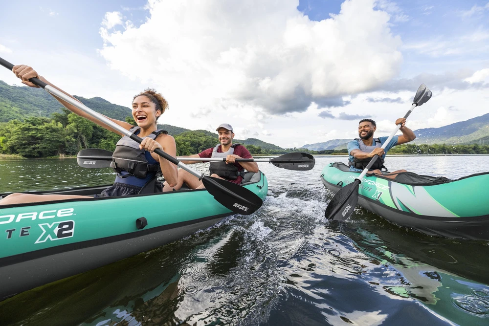 Bestway 2 asmenų kayak Ventura Elite X2 pripučiama valtis Hydro Force irklas 65052