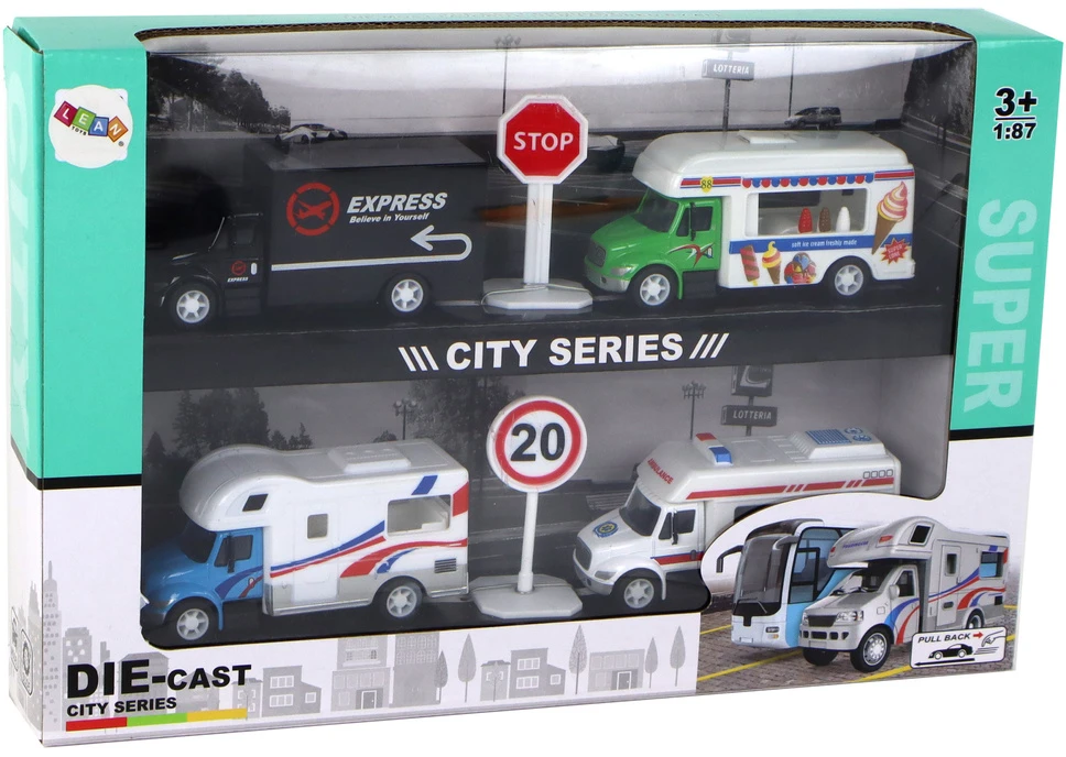 Žaislinių automobilių rinkinys Lean Toys Die-cast City Series