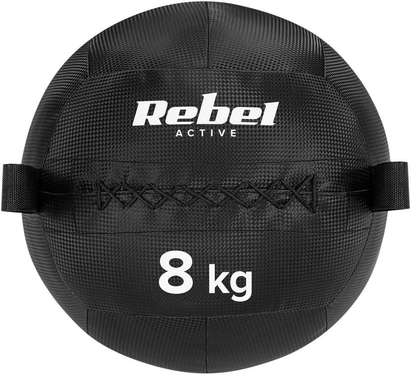 Kamuolys lekarska do ćwiczeń fitness, rehabilitacyjna, 8kg, REBEL ACTIVE