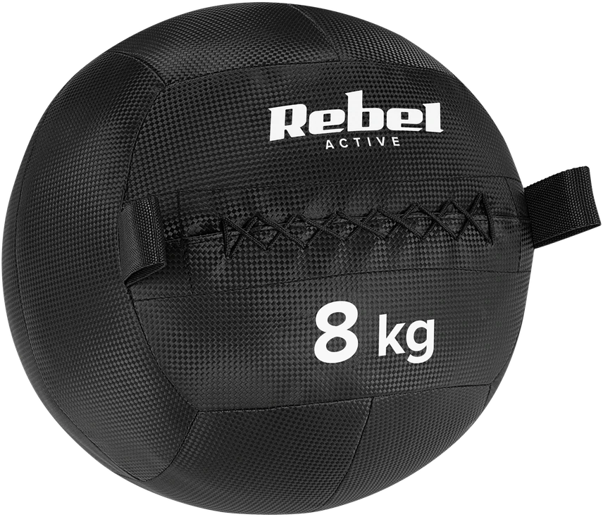 Kamuolys lekarska do ćwiczeń fitness, rehabilitacyjna, 8kg, REBEL ACTIVE