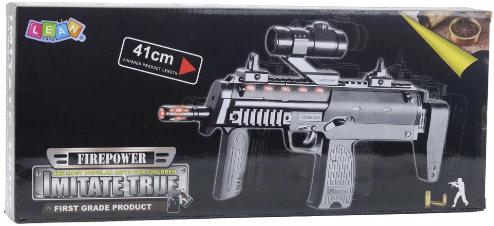 Lean Toys Žaislinis šautuvas su šviesų ir garso efektais, 41 cm