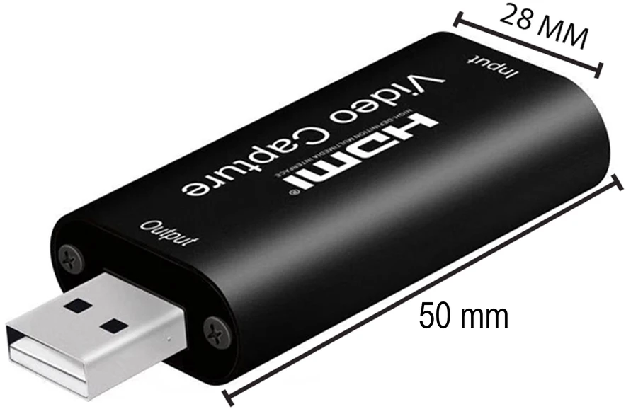 Karta Vaizdo įrašymo plokštės griebtuvas, HDMI - USB org, vaizdo įrašas iki 4K juodos spalvos