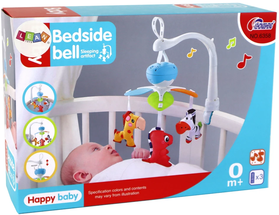 Kūdikių lovelės karuselė Lean Toys su garsais
