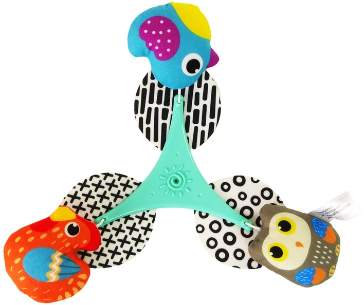 Lean Toys Karuselė kūdikiams su muzikine dėžute ir pliušiniais paukšteliais, 40x23 cm