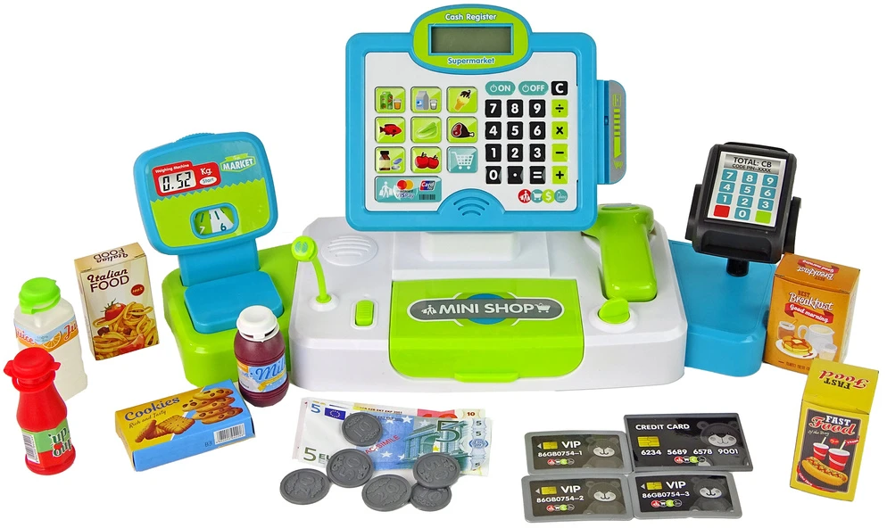 Lean Toys Vaikiškas kasos aparatas Leantoys su priedais