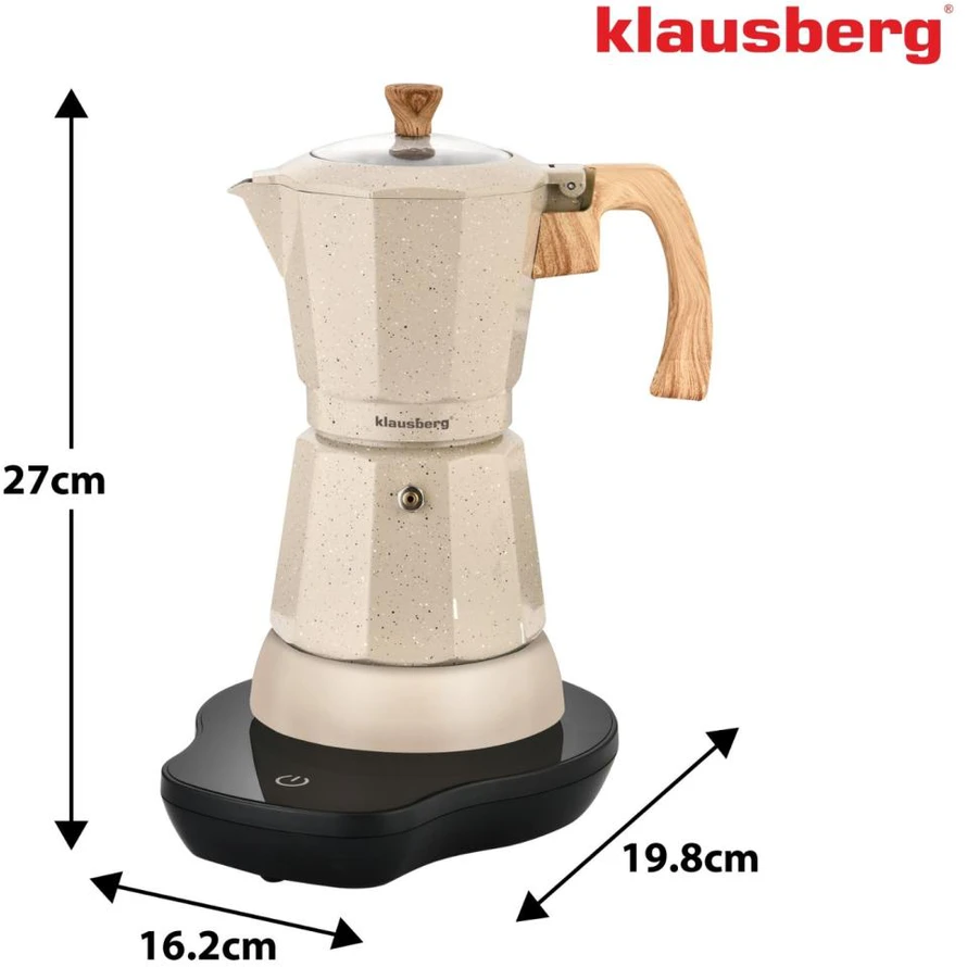 Kavavirė Elektrinis espreso kavos virimo aparatas, 300 ml, smėlio spalvos, 500 W, klausberg KB-7999
