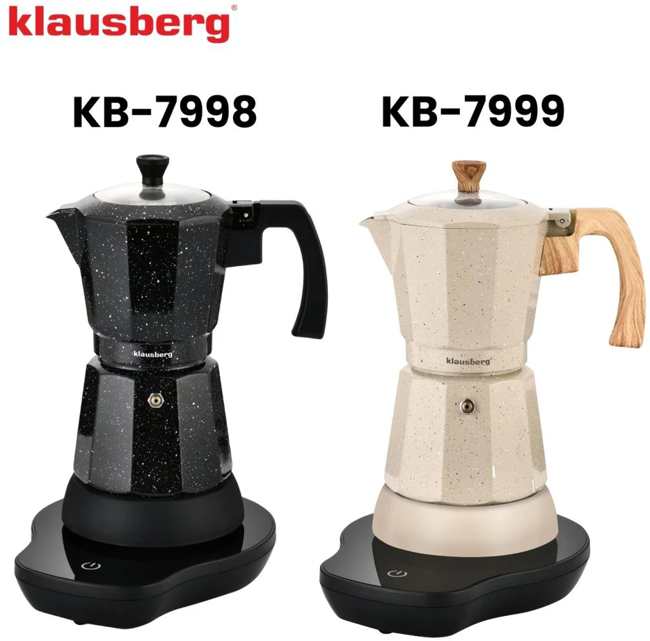 Kavavirė Elektrinis espreso kavos virimo aparatas, 300 ml, smėlio spalvos, 500 W, klausberg KB-7999